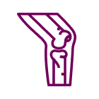 Icone de um joelho mostrando o problema na articulação