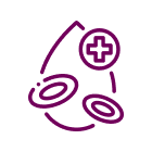 Icone de uma gota de sangue mostrando traços da doença