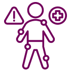 Ícone de um boneco com alertas